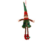 elf polyester standing groen/rood l.10cm x w.5cm x h.39cm