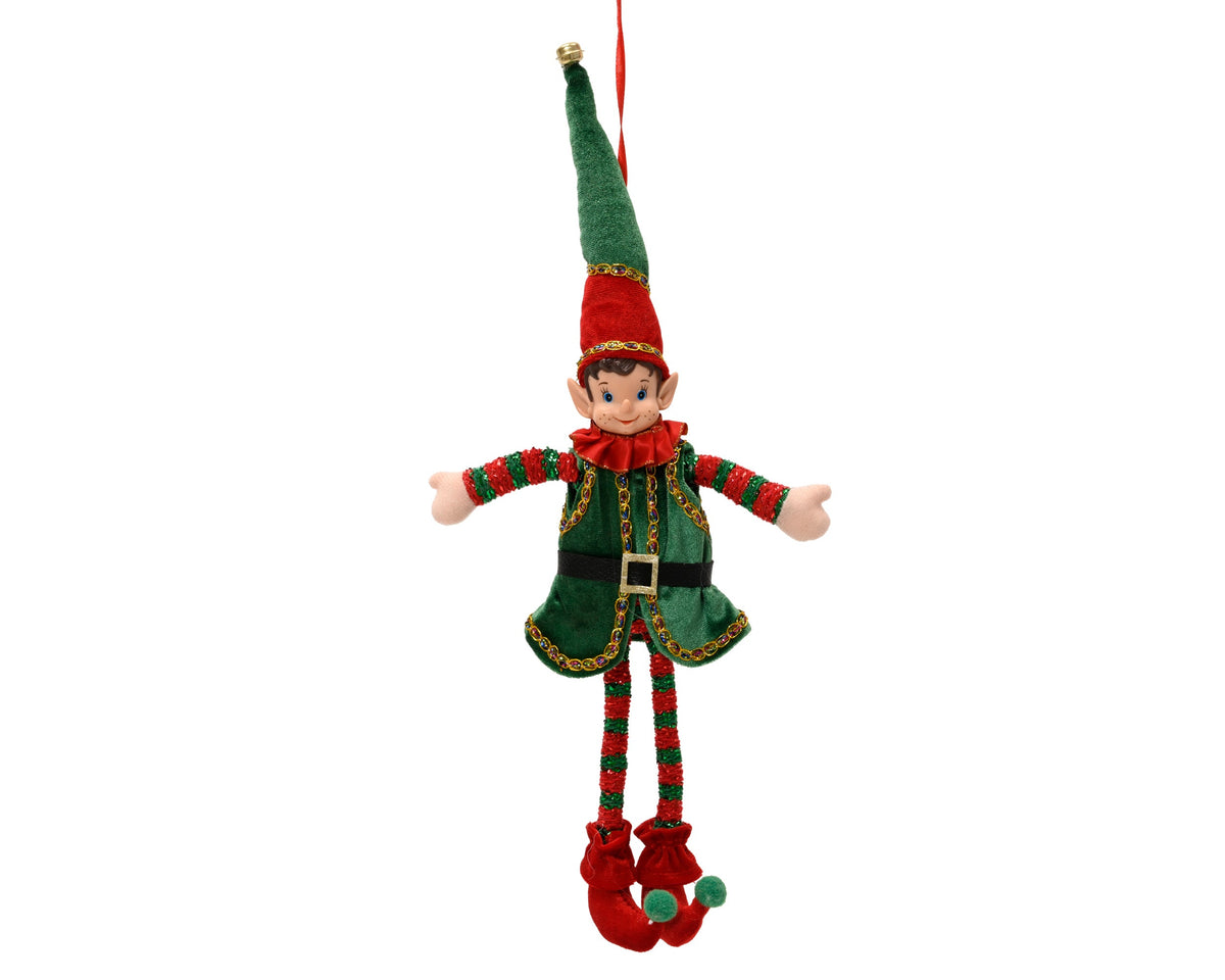 elf polyester standing groen/rood l.10cm x w.5cm x h.39cm