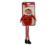 elf polyester plastic face, hard body, felt suit rood/kleur(en) l.4.5cm x w.8cm x h.33cm