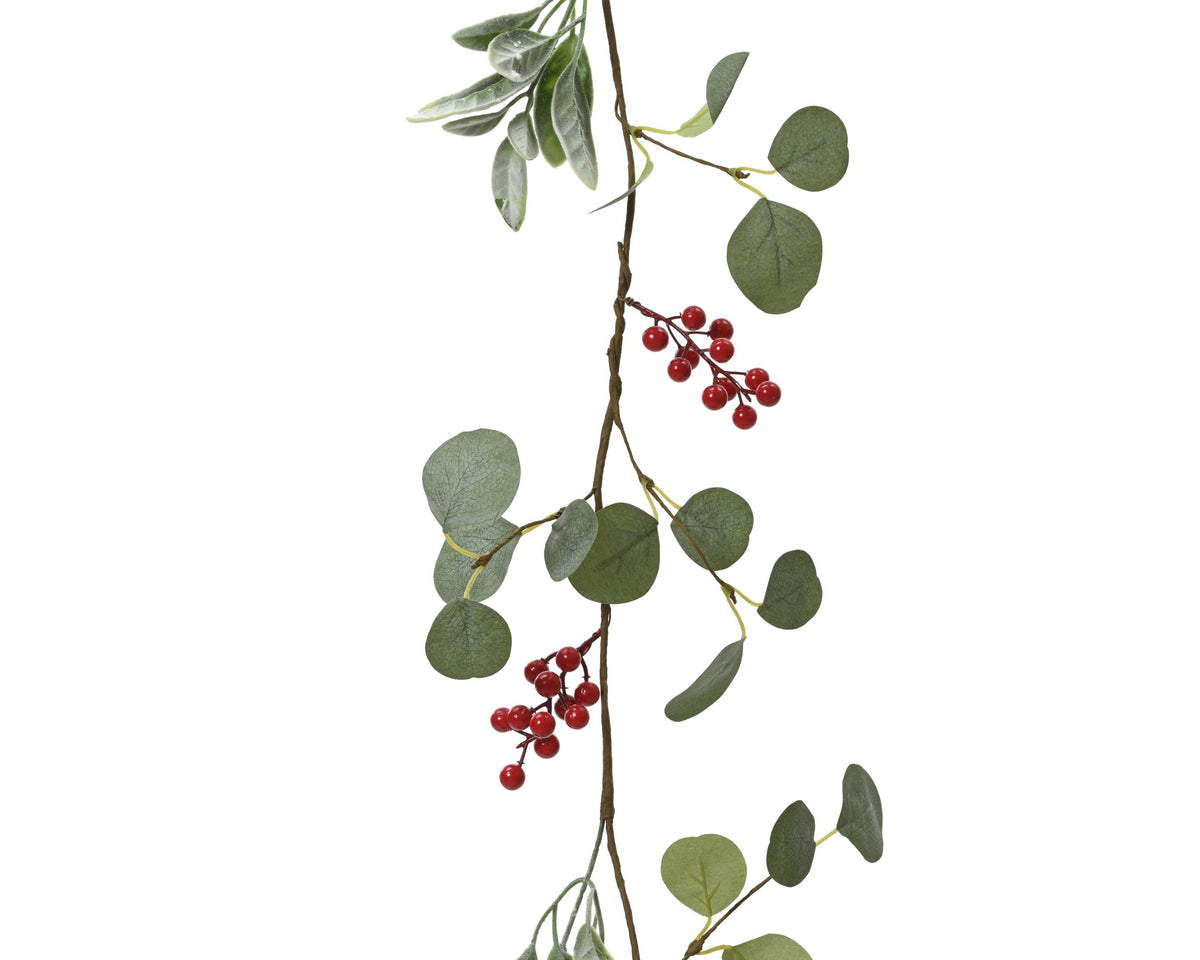 slinger polyester with berries groen/rood l.150cm x w.7cm x h.3cm