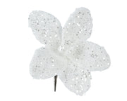poinsettia op clip kunstbont on clip wit d.18cm x h.6cm