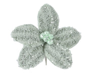 poinsettia op clip kunstbont on clip salie groen d.18cm x h.6cm