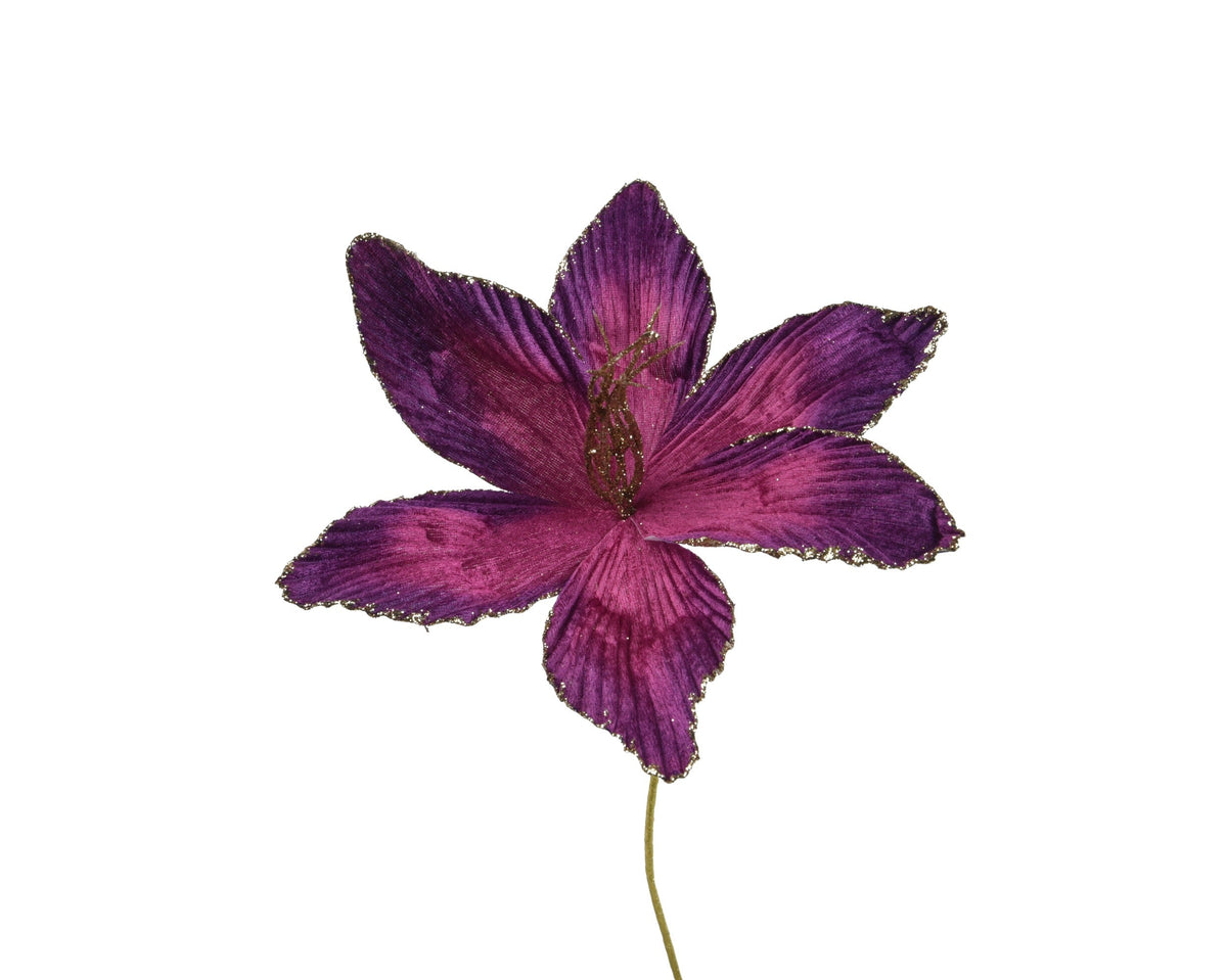 bloem polyester fluweel paars l.23cm x w.10cm x h.60cm