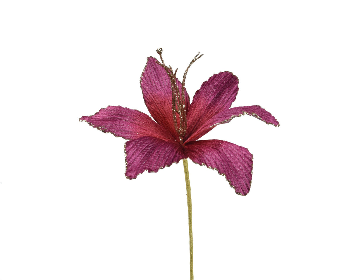 bloem polyester fluweel roze l.23cm x w.10cm x h.60cm