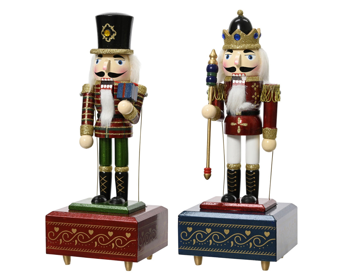 muziekdoos vurenhout gold glitter 2col ass assortie l.12cm x w.10cm x h.30cm
