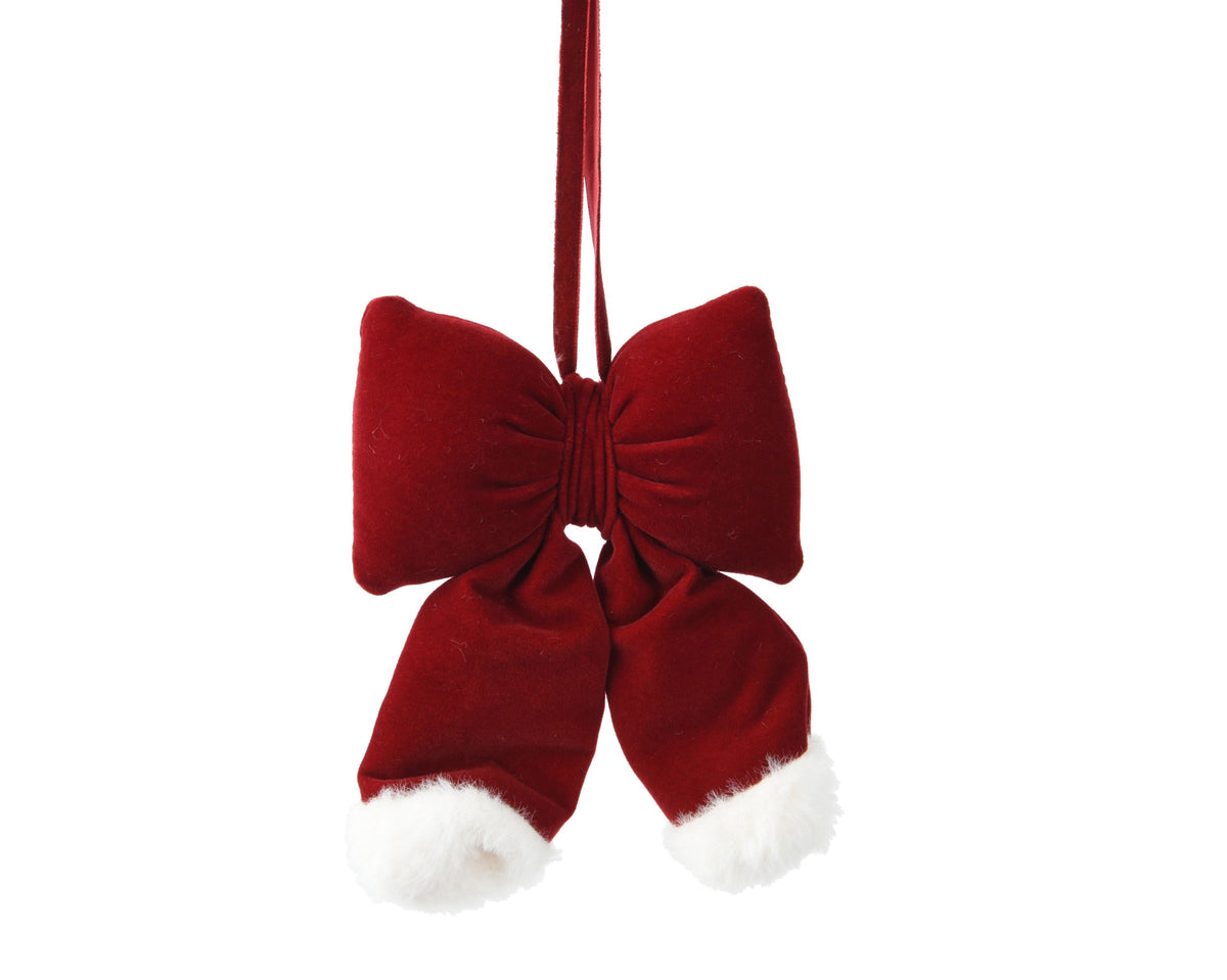 strik polyester fluweel ossenbloed l.21cm x w.4.5cm x h.26cm