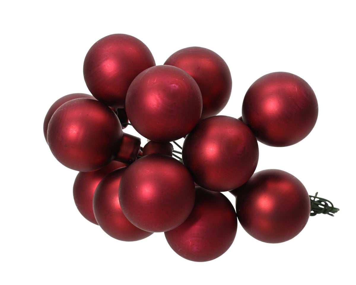 kerstballen op draad glas matt ossenbloed d.2.5cm