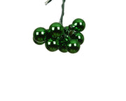 kerstballen op draad glas shiny jolly groen d.2.5cm