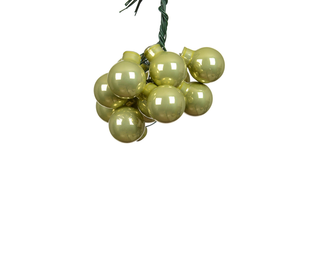kerstballen op draad glas enamel warm pistache d.2.5cm