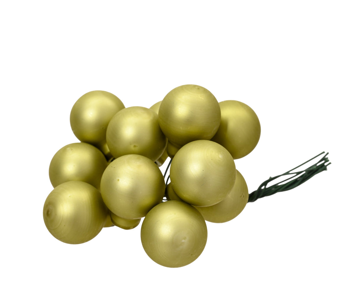 kerstballen op draad glas enamel warm pistache d.2.5cm
