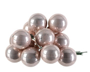 kerstballen op draad glas enamel poederroze d.2.5cm