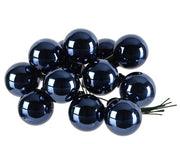 kerstballen op draad glas shiny nachtblauw d.2.5cm