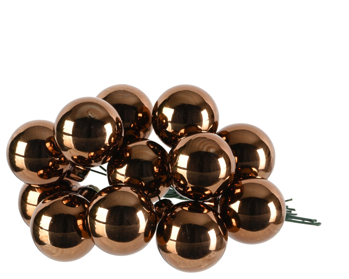 kerstballen op draad glas shiny espresso d.2.5cm