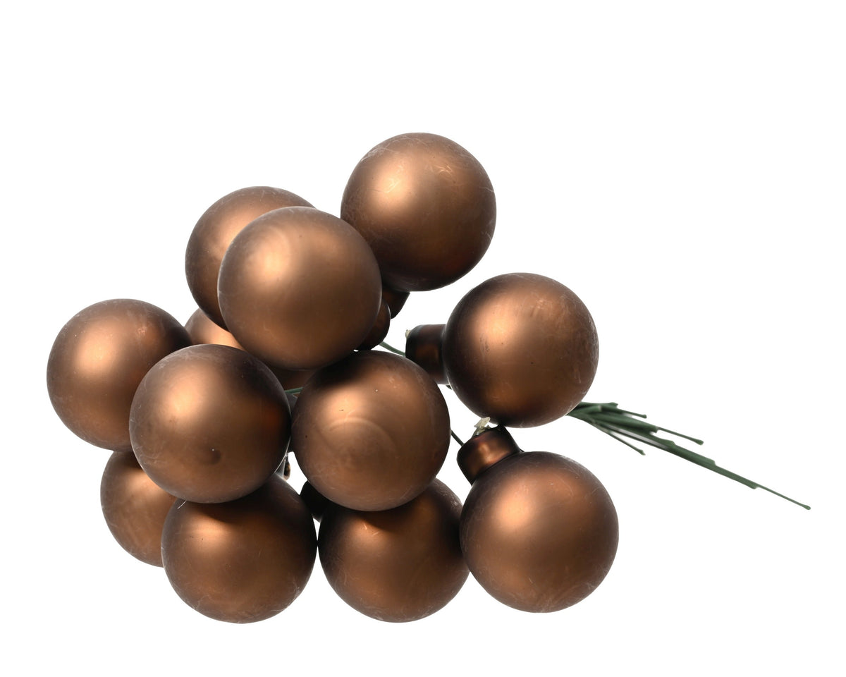 kerstballen op draad glas matt espresso d.2.5cm