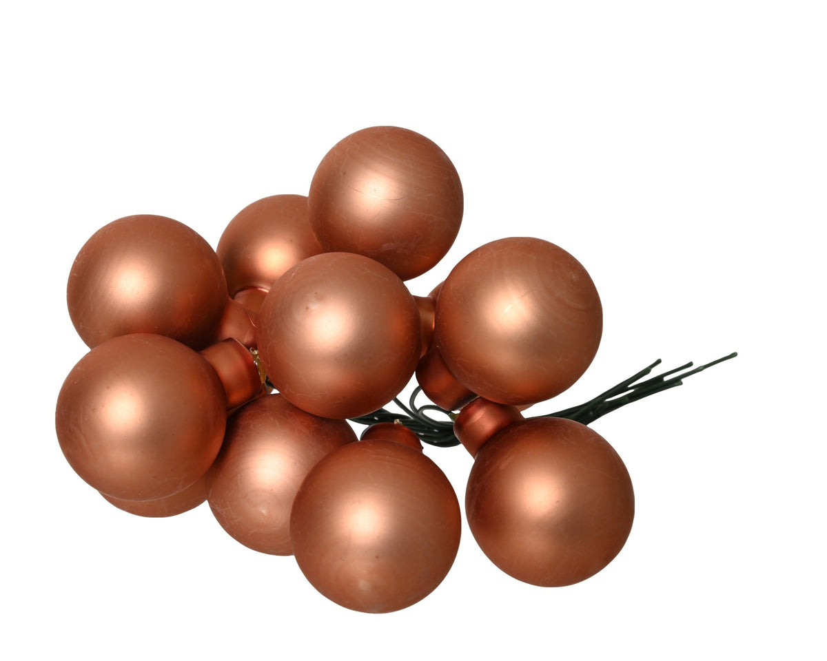 kerstballen op draad glas matt brandy d.2.5cm