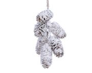hanger dennenappel snow glitter naturel/sneeuw l.18cm x w.11cm x h.5.5cm