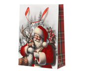 giftbag papier flock santa fsc mix credit rood/kleur(en) l.30cm x w.12cm x h.42cm