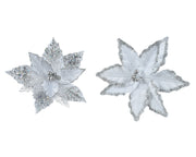 poinsettia op clip polyester glitter glitter center w sequin petal 2ass assortie d.27cm x h.16cm