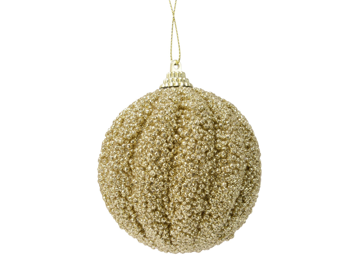 kerstbal foam glitter glitter licht goud d.8cm