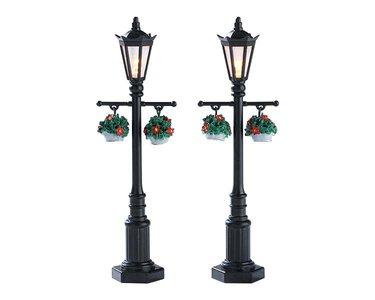 old english lamp post, set of 2, b/o (4.5v)