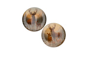 melamine print brown plate deer ass 28x28cm