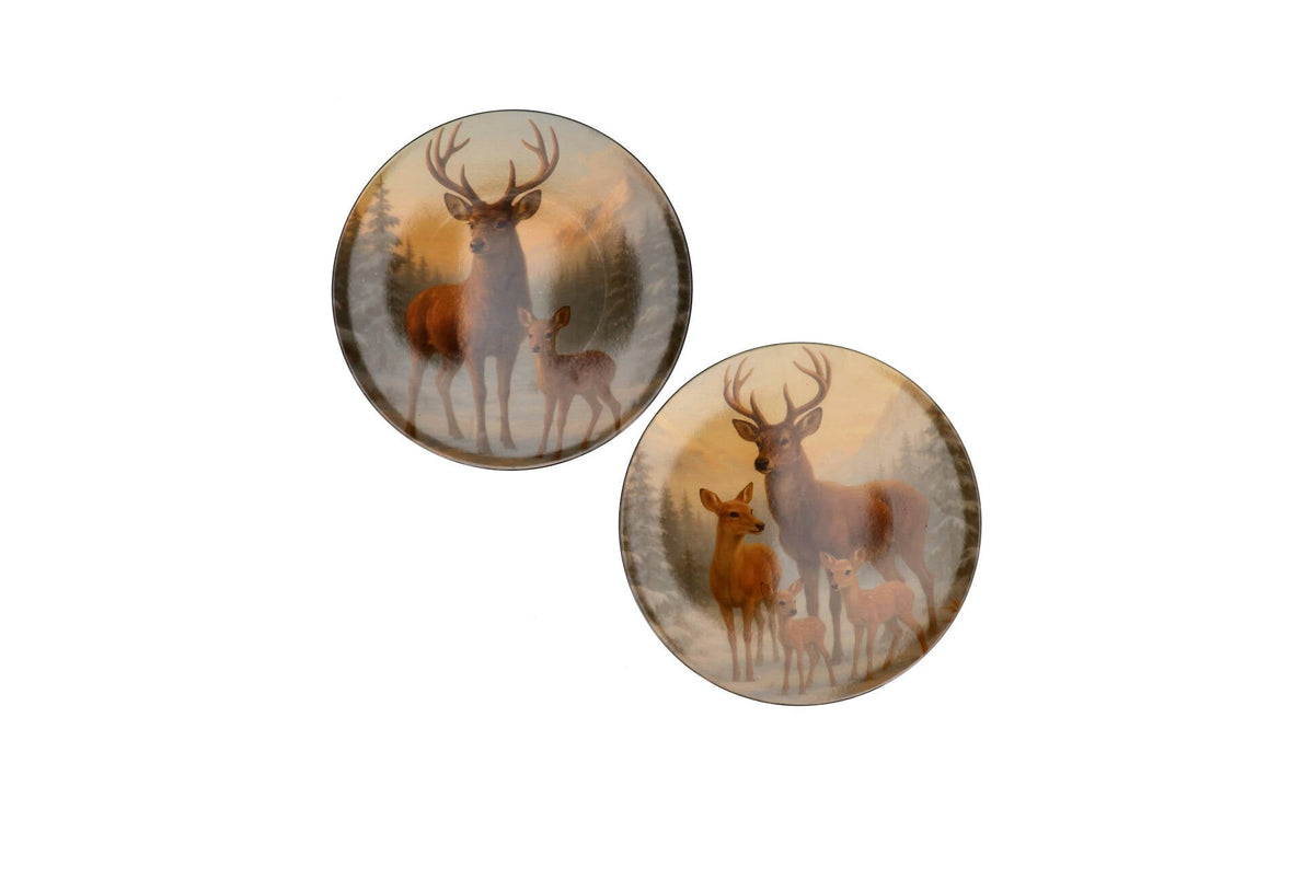 melamine print brown plate deer ass 28x28cm