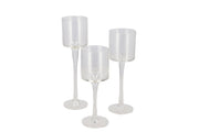 jazz clear candle holder with foot ass p/3 8x20cm