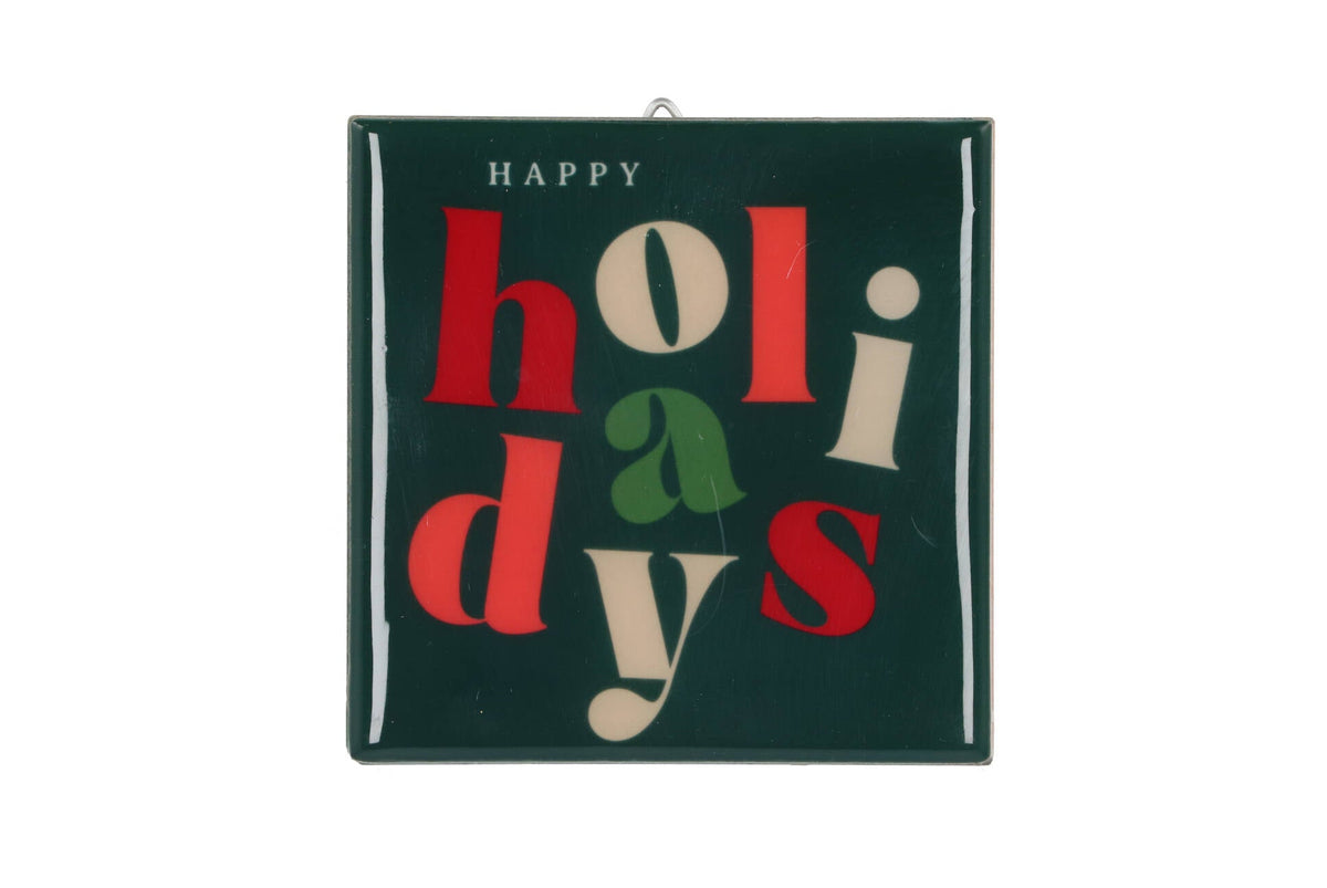 tile happy holidays green 10x10x1cm