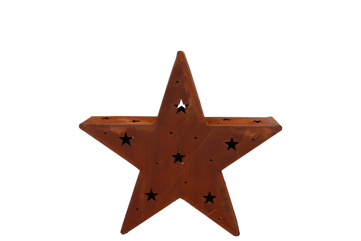 rusty scottish brown deco star 23x6x24cm
