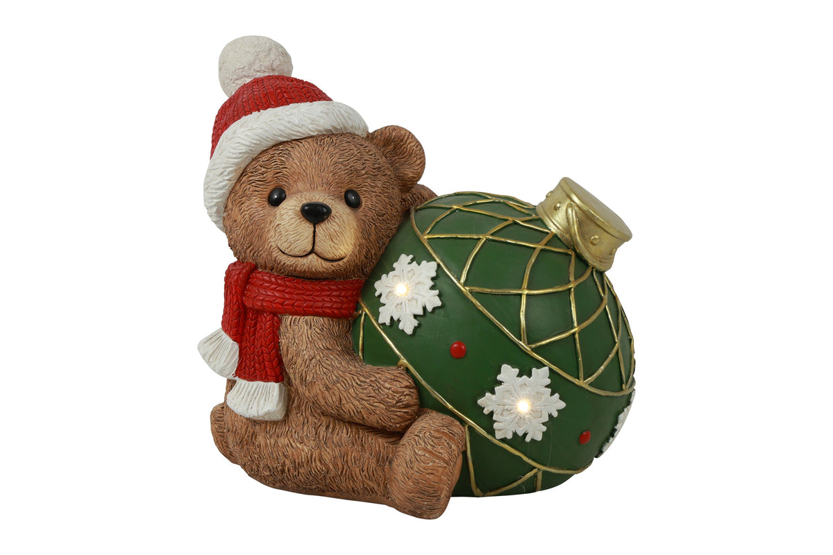 led beer kerstbel santa 1x rood/wit