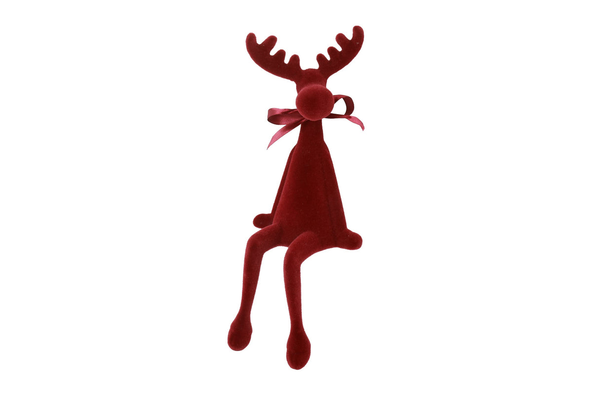 rendier zittend velvet adrian s rood