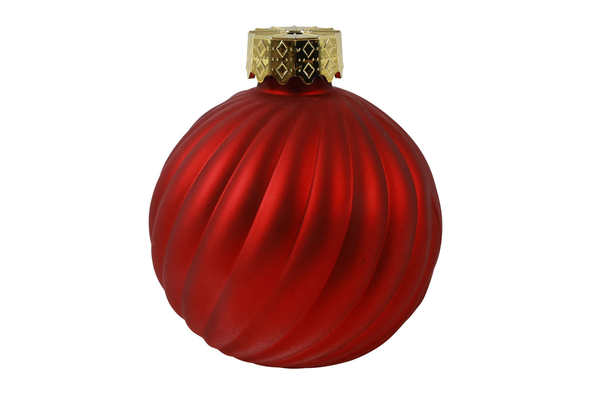 vaas kerstbal stripe s rood