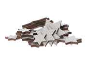 star lasercut glitter 24pcs silver