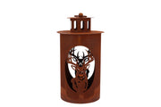 rusty scottish brown deer latern 17x30cm