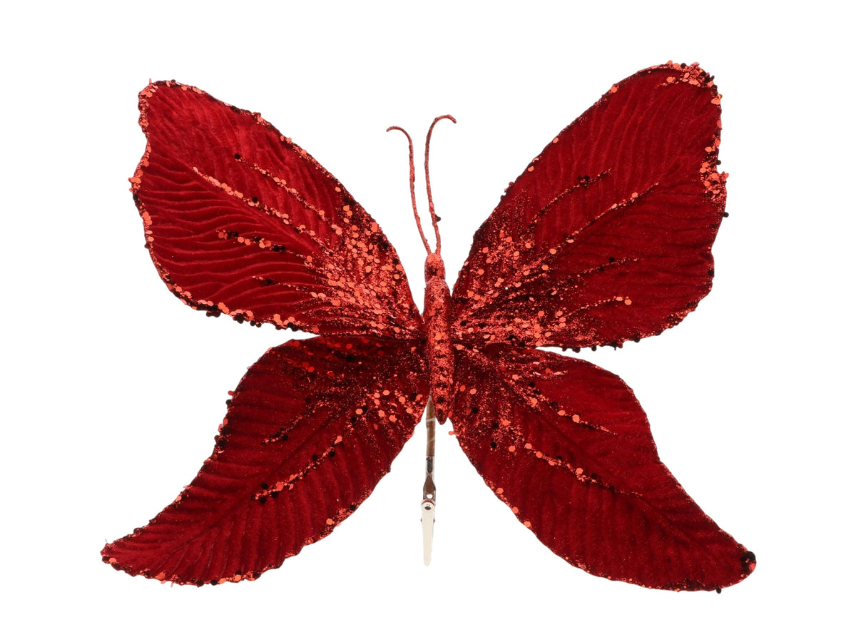 butterfly on clip l33w33h13 red