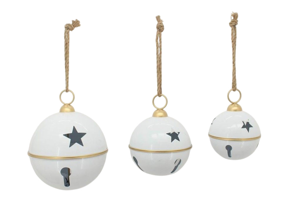 hanger jingle bell star h28.5d20.5 white