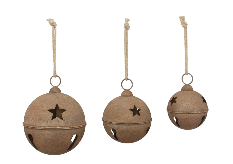 hanger jingle bell star h32.5d25 rusty