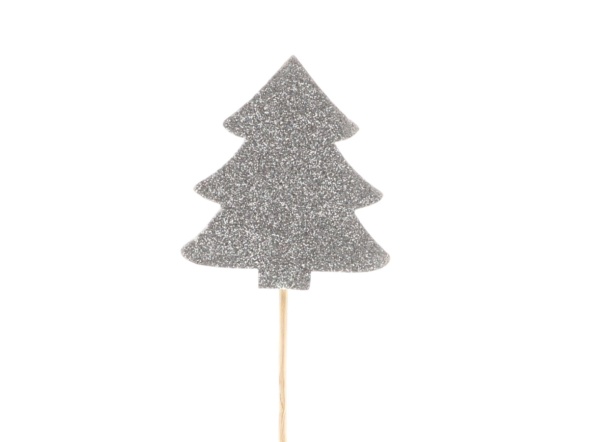 stem xmas tree shine l58w6.5h7 silver