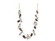garland spruce/cones led h140d10 snow
