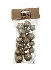 ball with glitter 18pcs d2 champagne