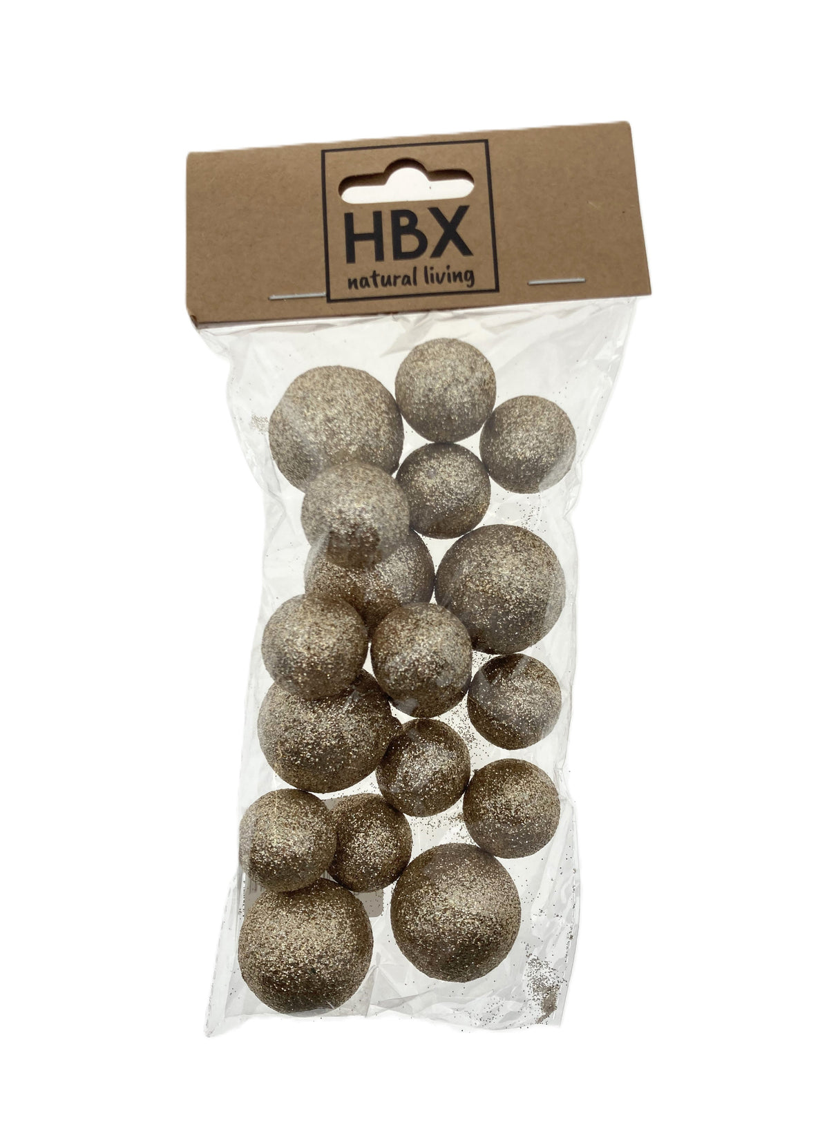ball with glitter 18pcs d2 champagne