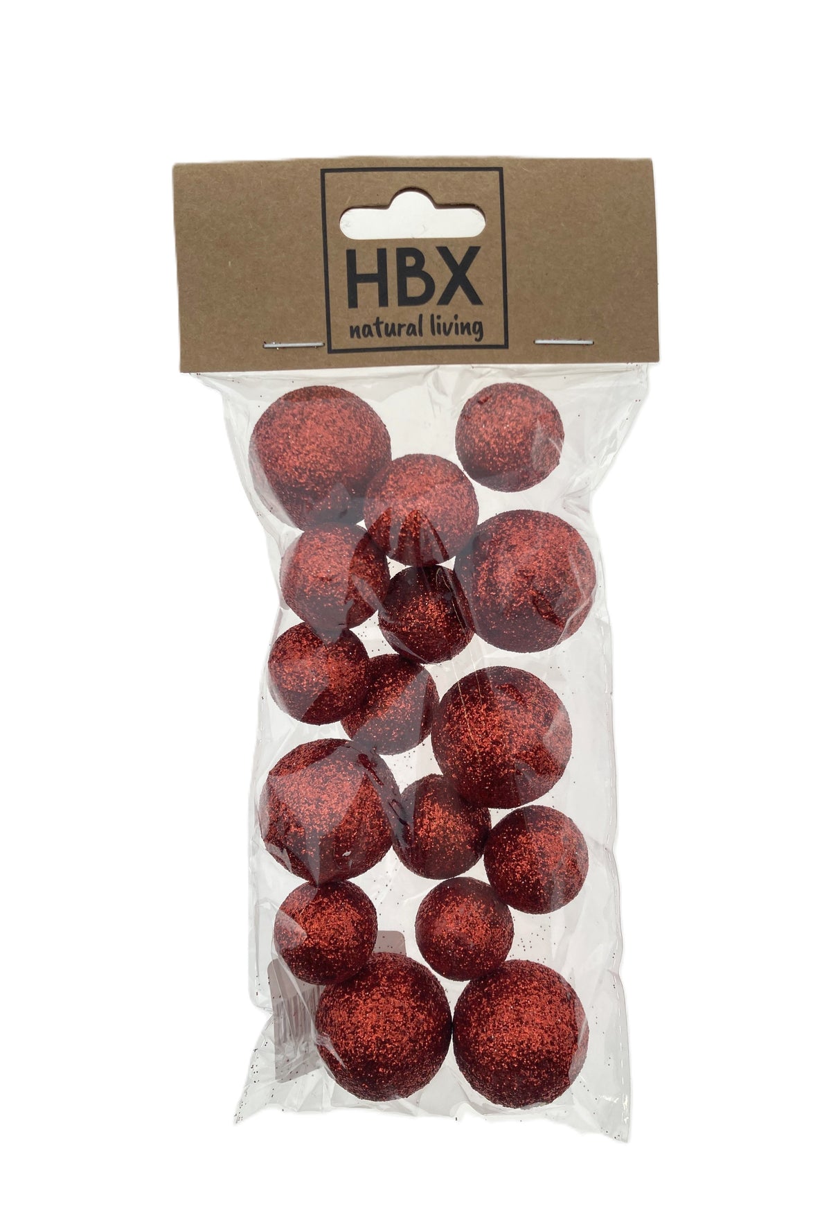 ball with glitter 18pcs d2 red