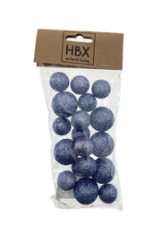 ball with glitter 18pcs d2 blue