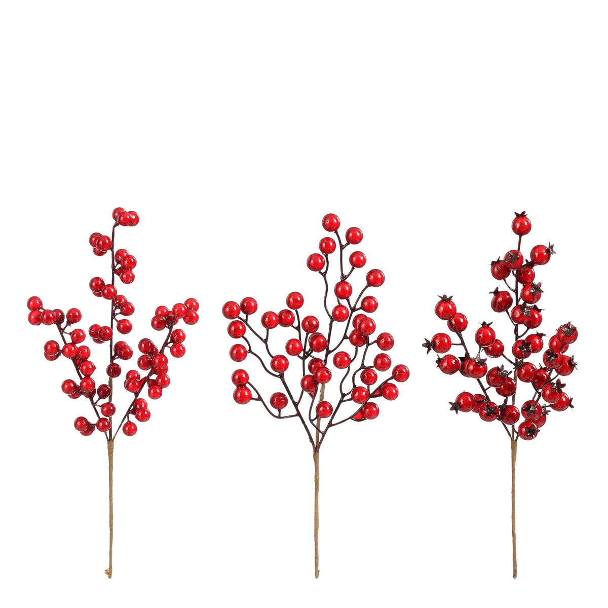 bijsteker bessen rood 3 assorti - l33cm