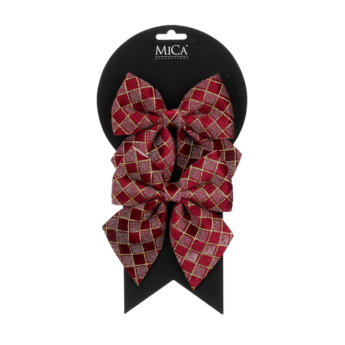 strik ruit d.rood 2 stuks - l12xb13cm