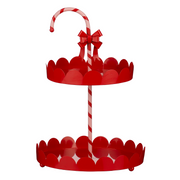decoratie etagere zuurstok rood - h42xd29cm