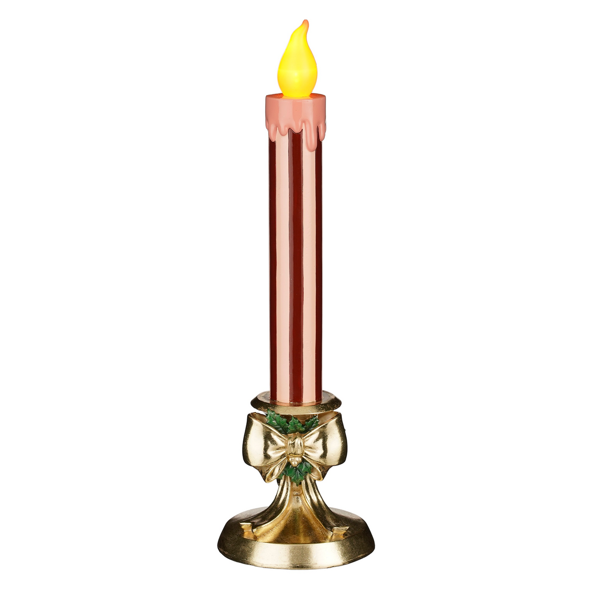 decoratie kaars rood led - h38xd11cm
