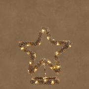 decoratie ster led champagne 30l battery operated en timer - h30xd27cm