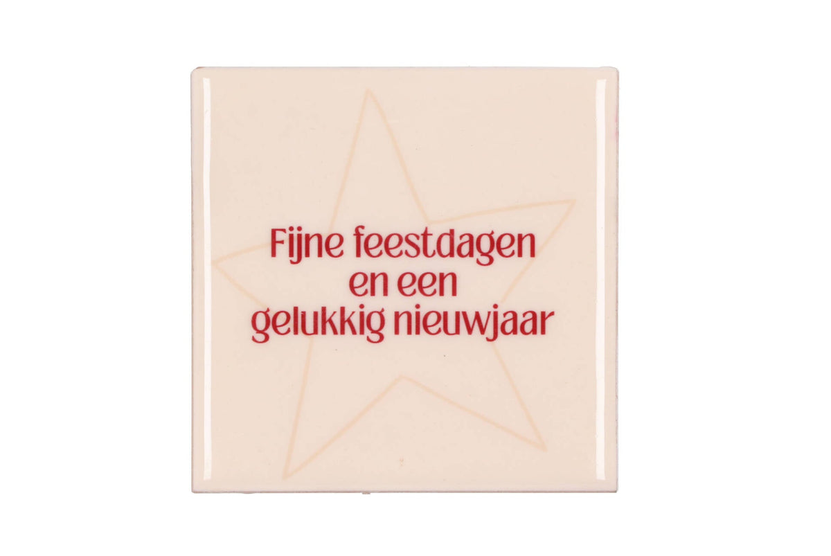tile fijne feestdagen en een cream 10x10x1cm