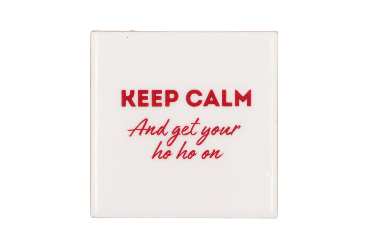 tile keep calm and get white 10x10x1cm